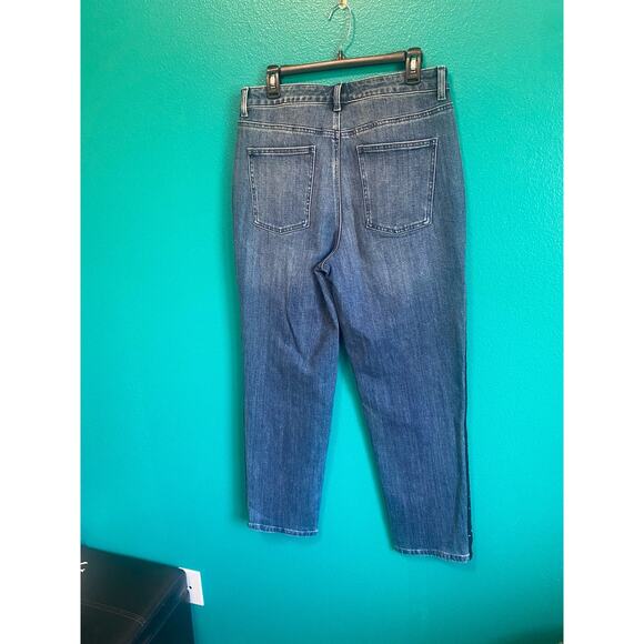 Talbots Black Sequin Stripe High Waist Straight Ankle Jean Women's 10 - Picture 8 of 11